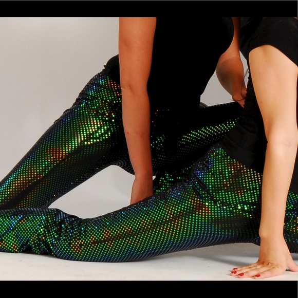 Green sequin mermaid dance pants - Picture 1 of 5